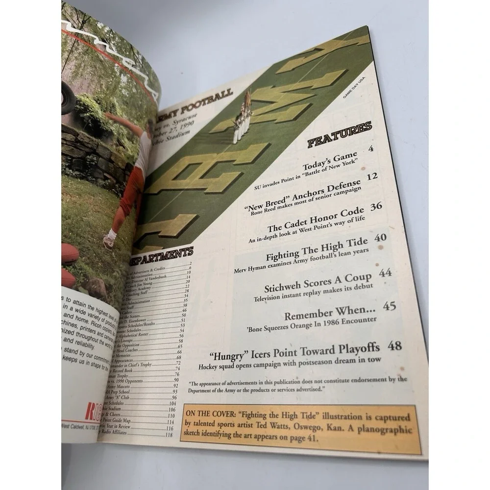 Vintage 1990 Army Vs. Syracuse Football Program‎ Guide 100th Anniversary